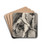 Man zittend op verhoging, handenarbeidend by David Humbert de Superville Drink Coasters - set of 4