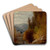 Hunter on the Path by Benjamin Champney Art Drink Coaster set