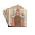 Restoration Drawing - Main Doorway, with Decorations, Mission House by Geoffrey Holt and Harry Mann Waddell Drink Coasters - set of 4 Restoration Drawing - Main Doorway, with Decorations, Mission House by Geoffrey Holt and Harry Mann Waddell Drink Coasters - set of 4