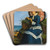 Anelegant lady by the shore with a pink parasol by Albert-Auguste Fouri Art Drink Coaster set Anelegant lady by the shore with a pink parasol by Albert-Auguste Fouri Art Drink Coaster set