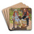 Two Peasant Girls by Sergei Arsenevich Vinogradov Art Drink Coaster set