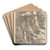 Soldier in Helmet and Armor Regarding a Stream by Salvator Rosa Art Drink Coaster set