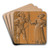 Scheibenriss mit Frau, die einem Landsknecht den Willkommtrunk reicht by Hans Rudolf Manuel Art Drink Coaster set