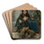 Out In The Cold by Lon-Jean-Basile Perrault Art Drink Coaster set
