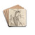Soldier Holding a Shield with the Head of Medusa by Salvator Rosa Drink Coasters - set of 4