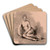 Vrouwelijk naakt, zittend by David Humbert de Superville Art Drink Coaster set