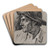 De kop van een man met hoed: en profil, naar links by David Humbert de Superville Art Drink Coaster set