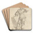 Soldier, En Face, Shouldering a Pike and Holding a Shield by Salvator Rosa Art Drink Coaster set