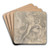 Figure of Fury, after Rosso Fiorentino by Giovanni Battista Naldini Art Drink Coaster set