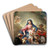 Virgin with St. Francis and St. Dominic by Vicente Lpez Portaa Art Drink Coaster set