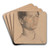 Portrait of a Young Man by Paul Delaroche Art Drink Coaster set