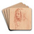 Two Studies for the Head of an Old Woman by Carlo Maratti Art Drink Coaster set