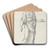 Classical Sculpture of a Woman with an Outstretched Arm by Jacques Louis David Art Drink Coaster set