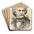 Nathaniel Hawthorne by Jacques Reich Art Drink Coaster set
