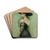 Dame mit schwarzem Kleid und Hut (Alice Hauser) by John Quincy Adams Drink Coasters - set of 4