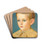 Portrait of the artist's nephew, Edward Stafford Allen by Joseph Edward Southall Drink Coasters - set of 4 Portrait of the artist's nephew, Edward Stafford Allen by Joseph Edward Southall Drink Coasters - set of 4
