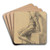 Study of a Seated Man by Emil Alexay-Olexk Art Drink Coaster set