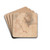 Seated Male Nude by Ubaldo Gandolfi Drink Coasters - set of 4