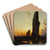 Sunset by the Ruins by Hermann David Salomon Corrodi Art Drink Coaster set Sunset by the Ruins by Hermann David Salomon Corrodi Art Drink Coaster set
