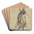Portrait of John Davies Gilbert by John Linnell Art Drink Coaster set Portrait of John Davies Gilbert by John Linnell Art Drink Coaster set