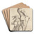 Two Soldiers, One Seen from Behind, Holding a Club 2 by Salvator Rosa Art Drink Coaster set