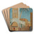 Scene at a Fountain in a Moroccan Place by Ernst Schiess Art Drink Coaster set Scene at a Fountain in a Moroccan Place by Ernst Schiess Art Drink Coaster set