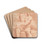 Seated Male Nude by Ubaldo Gandolfi Drink Coasters - set of 4