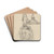 dwa szkice pomnika z postaci na cokole, wok ktrego siedz alegoryczne postacie by Henryk Siemiradzki Drink Coasters - set of 4