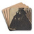 A Lady in a Bonnet and Coat by Constantin Guys Art Drink Coaster set