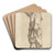 Man Standing, with Arm Raised, Pointing Toward the Left by Salvator Rosa Art Drink Coaster set