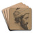 Mannshode med turban by Adolph Tidemand Art Drink Coaster set