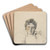 Kvinneportrett by Christian Krohg Art Drink Coaster set