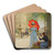 Jeune femme l'ombrelle achetant des fleurs by Victor Gabriel Gilbert Art Drink Coaster set