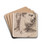 Woman's Head Inclined to the Right by Isaac Oliver Drink Coasters - set of 4