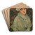 My wee white rose by John Atkinson Grimshaw Art Drink Coaster set