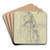 Mdchen mit einem Papierbogen by Jakob Becker Art Drink Coaster set