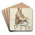 Sitting man with hat and clogs by Floris Verster Art Drink Coaster set Sitting man with hat and clogs by Floris Verster Art Drink Coaster set