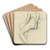 Zittend vrouwelijk naakt (rugfiguur) by David Humbert de Superville Art Drink Coaster set