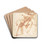 Johannes Dberen siddende, og studie af Johannes Dberen med to apostle by Mattia Preti Drink Coasters - set of 4