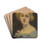 Portrait of a Woman in Sky-Blue Dress by udovt Pitthordt Drink Coasters - set of 4