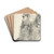 Head of a Bearded Man by Adolph von Menzel Drink Coasters - set of 4