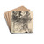 Perched upon a Bust of Pallas. Illustration to The Raven by Edgar Allan Poe by douard Manet Drink Coasters - set of 4 Perched upon a Bust of Pallas. Illustration to The Raven by Edgar Allan Poe by douard Manet Drink Coasters - set of 4