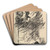 Perched upon a Bust of Pallas. Illustration to The Raven by Edgar Allan Poe by douard Manet Art Drink Coaster set Perched upon a Bust of Pallas. Illustration to The Raven by Edgar Allan Poe by douard Manet Art Drink Coaster set