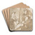 Saint Margaret of Cortona, Saint James of the March, and Saint Didacus by Gaetano Gandolfi Art Drink Coaster set