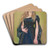 Portret modej damy by Stanisaw Wyspiaski Art Drink Coaster set