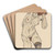 Nude in Black Stockings by Egon Schiele Art Drink Coaster set