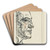 Mansportret, in profiel naar rechts by Jan Veth Art Drink Coaster set Mansportret, in profiel naar rechts by Jan Veth Art Drink Coaster set
