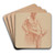 Study of a sitting male nude by Jozef Hanula Art Drink Coaster set