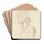 Brustbild einer Dame mit groer Haube, im Profil nach links by Daniel Nikolaus Chodowiecki Art Drink Coaster set