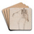 Human Skeleton, Anterior View by George Stubbs Art Drink Coaster set